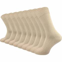 GAWILO Hochwertige Socken aus 80% Baumwolle | Damen & Herren | 9 er- Pack | weiche Baumwolle | Business und Freizeit (47-50, beige) von GAWILO