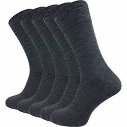 GAWILO Merino Socken für Herren aus 64% Schurwolle | 5 Paar hochwertige Strümpfe aus Merino Wolle kühlen im Sommer und wärmen im Winter (47-50, grau) von GAWILO