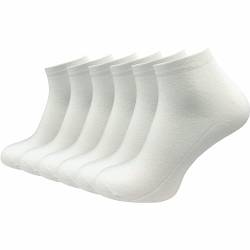 GAWILO Quarter Socken für Herren (6 Paar) | Ohne Naht über den Zehen | Kurzsocken mit verstärkter Ferse & Spitze (47-50, weiß) von GAWILO