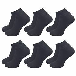 GAWILO Sneaker Socken für Damen (6 Paar) | Ohne drückende Zehennaht | Weiche Socken verrutschen nicht beim Gehen (39-42, schwarz) von GAWILO