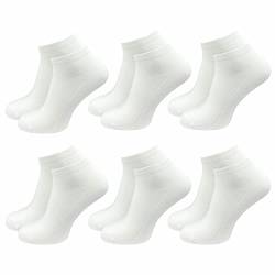 GAWILO Sneaker Socken für Damen (6 Paar) | Ohne drückende Zehennaht | Weiche Socken verrutschen nicht beim Gehen (39-42, weiß) von GAWILO