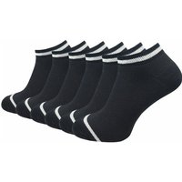 GAWILO Sneakersocken für Damen mit leicht glitzerndem Garn - hoher Tragekomfort (6 Paar) Lange Haltbarkeit dank verstärkter Belastungszonen, schicker Ringel von GAWILO