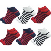 GAWILO Sneakersocken für Damen & Herren - bunte kurze Socken mit hohem Baumwollanteil (6 Paar) Extra feines Maschenbild - absolut blickdicht - Ringel Muster von GAWILO