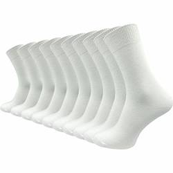 GAWILO Socken aus 100% Baumwolle (10 Paar) | Ohne drückende Naht, mit venenfreundlichem Komfortbund | Baumwollsocken für Damen & Herren (39-42, weiß) von GAWILO