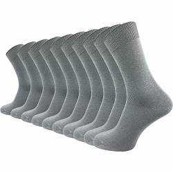 GAWILO Socken aus 100% Baumwolle (10 Paar) | Ohne drückende Naht, mit venenfreundlichem Komfortbund | Baumwollsocken für Damen & Herren (43-46, grau) von GAWILO