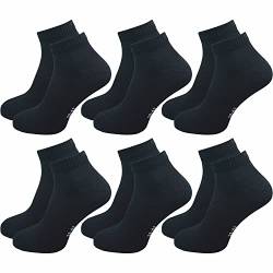 GAWILO Sportsocken ohne Naht (6 Paar) | Kurze Socken für Damen und Herren | Dank Rippschaft kein Verrutschen und kein Faltenwurf (35-38, schwarz) von GAWILO