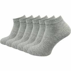 GAWILO Sportsocken ohne Naht (6 Paar) | Kurze Socken für Damen und Herren | Dank Rippschaft kein Verrutschen und kein Faltenwurf (39-42, hellgrau) von GAWILO