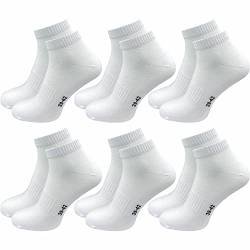 GAWILO Sportsocken ohne Naht (6 Paar) | Kurze Socken für Damen und Herren | Dank Rippschaft kein Verrutschen und kein Faltenwurf (39-42, weiß) von GAWILO