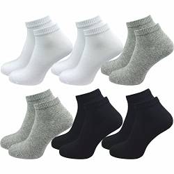GAWILO Sportsocken ohne Naht (6 Paar) | Kurze Socken für Damen und Herren | Dank Rippschaft kein Verrutschen und kein Faltenwurf (39-42, weiß | grau | schwarz) von GAWILO
