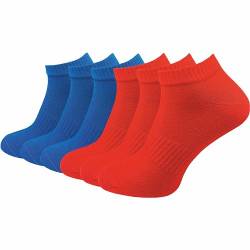 GAWILO Sportsocken ohne Naht (6 Paar) | Kurze Socken für Damen und Herren | Dank Rippschaft kein Verrutschen und kein Faltenwurf (43-46, rot | royalblau) von GAWILO