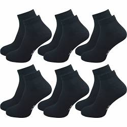 GAWILO Sportsocken ohne Naht (6 Paar) | Kurze Socken für Damen und Herren | Dank Rippschaft kein Verrutschen und kein Faltenwurf (43-46, schwarz) von GAWILO