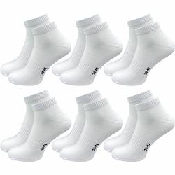 GAWILO Sportsocken ohne Naht (6 Paar) | Kurze Socken für Damen und Herren | Dank Rippschaft kein Verrutschen und kein Faltenwurf (43-46, weiß) von GAWILO