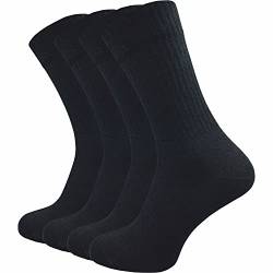 GAWILO Tennissocken für Herren (4 Paar) | sehr hochwertige Sportsocken | Retro Socken mit verstärkter Ferse und Spitze (as3, numeric, numeric_39, numeric_42, regular, regular, schwarz, 39-42) von GAWILO