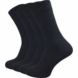GAWILO Tennissocken für Herren (4 Paar) | sehr hochwertige Sportsocken | Retro Socken mit verstärkter Ferse und Spitze (as3, numeric, numeric_43, numeric_46, regular, regular, schwarz, 43-46) von GAWILO