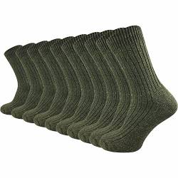 GAWILO dicke & warme Herren Army Socken (10 Paar) | robuste Jagdsocken mit dicker Frotteesohle aus 70% Wolle | ideal auch als Arbeitssocken (DE/NL/SE/PL, Numerisch, 47, 50, Regular, Regular, grün 2) von GAWILO