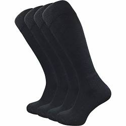 GAWILO warme Kniestrümpfe für Damen & Herren (4 Paar) | lange Socken mit Komfortbund | ideal auch als Reitsocken mit gepolsterter Sohle (DE/NL/SE/PL, Numerisch, 35, 38, Regular, Regular, schwarz) von GAWILO