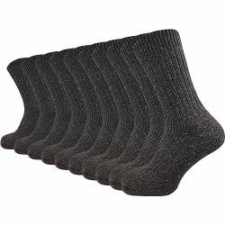 GAWILO warme & gepolsterte Herren Norweger Socken aus 70% Wolle (10 Paar) | dicke Fersenpolster mit Plüschsohle | Outdoorsocken gegen kalte Füße (39-42, braun) von GAWILO