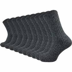 GAWILO warme & gepolsterte Herren Norweger Socken aus 70% Wolle (10 Paar) | dicke Fersenpolster mit Plüschsohle | Outdoorsocken gegen kalte Füße (47-50, schwarz) von GAWILO