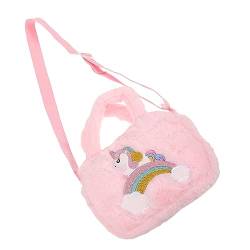 GAXIRE Einhorntasche Mit Schultergurt Einhornpuppe Süße Taschen Für Damen Gefüllte Umhängetasche Einhornkostüm Einhorn-Spielzeug Für Kinder Niedlich Mädchen Plüsch Schultertasche von GAXIRE