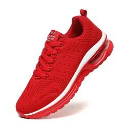 GAXmi Damen Turnschuhe Atmungsaktives Mesh Laufschuhe Outdoor Walking Gym Leichte Air Cushion Freizeit Sneakers (Rot, Numeric_41) von GAXmi