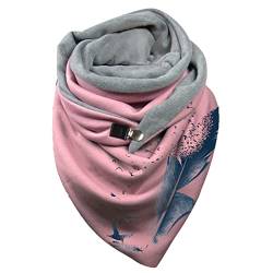 GBEN Damen XXL Strick Dreieck Schal großen Schals Halstuch Frauen Winterschal Herbstschal Poncho Lauschig Strickschal Einfarbig Wrap Schal Lange Stola Damenschal (S2-Pink, One Size) von GBEN