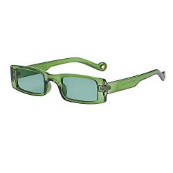 Große Quadratische Mode Sonnenbrillen Sonnenbrille mit UV Schutz Sunglasses Vintage Sonnenbrille Rave Brille SonnenSchutz-Strand-Sonnenbrille Lässig im Freien Sonnenbrille (Green, One Size) von GBEN