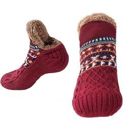 Warm Haussocken Plüsch Gefüttert Stoppersocke Herren Haus Hausschuhe Socken Bodensocken Gestrickte Warme Teppichsocken Haus Schlafsocken Sneaker Herren Socken Smart Fleece Gefütterte Wintersocken von GBEN