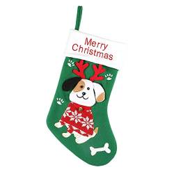 Weihnachtsstrümpfe Nikolausstiefel Weihnachten Geschenktaschen Hängende Strümpfe mit 3D Cartoon Katze und Welpe Personalisierter Nikolaussocke Schwarz Weihnachtssocken Kamin von GBEN