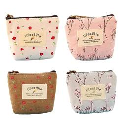 4pcs Kids Purse Linen Cloth Coin Purse Small and Lightweight Coin Purse Kids Reusable Cute Student Wallet with Zipper Closure for Kids Teens Adults, Wie abgebildet, Free Size von GCDN