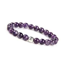 GD GOOD.designs EST. 2015 Amethyst Armband mit 925 Echtsilber Perle I Lila Kugelarmband für Damen und Herren von GD GOOD.designs EST. 2015