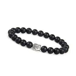 GD GOOD.designs EST. 2015 Buddha Armband für Damen und Herren I Perlenarmband mit echten 8mm Onyx Perlen I Schwarzes Kugelarmband von GD GOOD.designs EST. 2015