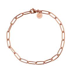 GD GOOD.designs EST. 2015 Gliederarmband Roségold für Damen mit 18K Vergoldung - Wasserfest - Feingliedrige Armkette aus Edelstahl I Größenverstellbare Gliederkette von GD GOOD.designs EST. 2015