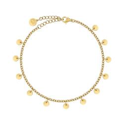 GD GOOD.designs EST. 2015 Goldene Armkette mit Plättchen für Damen - Wasserfest - Edelstahl Armband mit 12 runden Coin I Größenverstellbares Armkettche von GD GOOD.designs EST. 2015