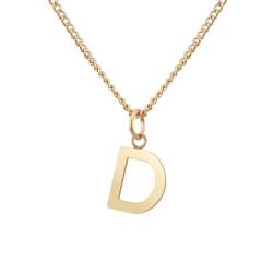 GD GOOD.designs EST. 2015 Halskette mit Buchstabe in Gold mit 18 Karat Vergoldung I Buchstabenkette für Damen I Persönliches Geschenk I Goldene Kette mit Letter Anhänger (D) von GD GOOD.designs EST. 2015