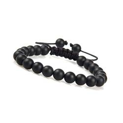 GD GOOD.designs EST. 2015 Herren Armband aus echten Onyxsteinen (Shamballa) Perlenarmband geflochten mit Onyxstein Onyxperle Onyxperlenarmband schwarzesarmband schwarzerschmuck black von GD GOOD.designs EST. 2015