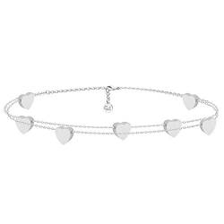 GD GOOD.designs Herz Armband Silber für Damen I Freundschaftsarmband für Sie - Verstellbar I silberne Herzchen Armkette von GD GOOD.designs