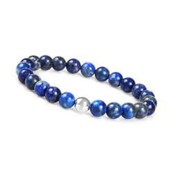 GD GOOD.designs EST. 2015 Lapislazuli Armband mit 925 Echtsilber Perle I Dunkelblaues Kugelarmband für Damen und Herren von GD GOOD.designs EST. 2015