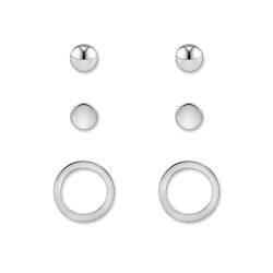 GD GOOD.designs EST. 2015 Ohrstecker Set Silber für Damen - drei silberne, hautverträgliche Stecker Ohrringe I Ohrschmuck aus hautverträglichem Edelstahl von GD GOOD.designs EST. 2015