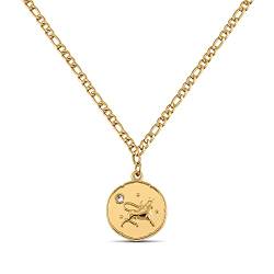 GD GOOD.designs EST. 2015 Sternzeichen Kette Stier Gold mit Geburtsstein für Damen - 18K vergoldete Halskette mit Zodiac Anhänger von GD GOOD.designs EST. 2015