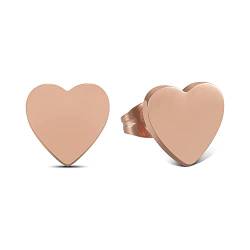 Ohrstecker Herz Rosegold für Damen mit 18K Vergoldung - inkl Geschenkbox I goldene Herzen Ohrringe von GD GOOD.designs EST. 2015