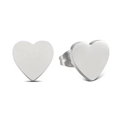GD GOOD.designs Ohrstecker Herz Silber für Damen - inkl Geschenkbox I Silberne Herzen Ohrringe von GD GOOD.designs