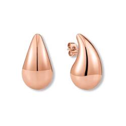 Tropfen Ohrringe Rosegold 18K für Damen I Dupes Ohrringe aus hautverträglichem Edelstahl I Rose Waterdrop Earrings von GD GOOD.designs