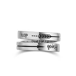 GDDX Daumen nie aufgeben Ringe Sterling Silber verstellbare Bandringe Schmuck für Frauen Herren (Mach weiter) von GDDX