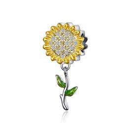 GDDX Sterling Silber Sonnenblume Engel Schuh Pfote Anhänger Charme von Pandöra nur passen Armband und Halskette Geschenke für Frauen (Sonnenblume) von GDDX
