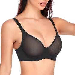 GDNIA Minimizer Damen Transparente Mesh-Spitze ungefütterter Bügel-BH sexy durchsichtiges Bralette von GDNIA