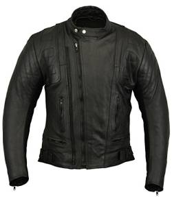 GEARX US20 Herren Motorrad Lederjacke Chopper Harley Style, 3XL von GEARX