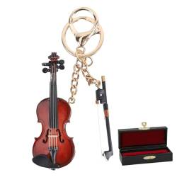 GEBIBB Musikinstrument-Schlüsselanhänger, Miniatur-Musikinstrument-Schlüsselanhänger, Musikinstrument-Geschenk, Weihnachtsschmuck (Violine), siehe abbildung, Small von GEBIBB