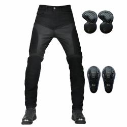 GEBIN Motorradhose Herren, Motorrad Jeans Herren mit Protektoren, Sommer Atmungsaktiv Motorrad Hose, Motorcycle Biker Pants 4 x Schutz Ausrüstung (Black,4XL) von GEBIN