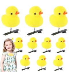 Kleine Gelbe Ente Als Haarnadel, Tierhaarklammern, Weiche Gelbe Ente Als Haarnadel, Plüsch-Haarnadelset 10PCS Cartoon Duck, Tierhaarklammern Für Kinder Und Frauen, Osterfrisur von GEDOX