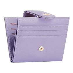 GEEAD Kleine Geldbörse Damen, Frauen Mini und im Kurzformat Portemonnaie Münzfach PU Leder Geldbeutel Zipper Brieftasche Für Frauen Mädchen mit 11 Kartenfächern(Hellviolett) von GEEAD